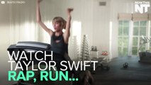 Taylor Swift Rapped And Fell Off A Treadmill In An Apple Music Commercial For Some Reason