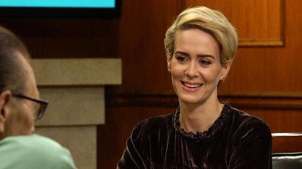 Paulson watches Marcia Clark react to her portrayal