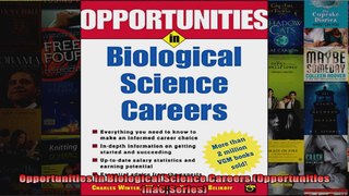 Opportunities in Biological Science Careers Opportunities InâSeries