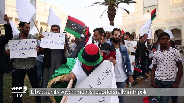 Libya's unity government supporters rally in Tripoli