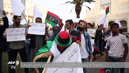 Libya's unity government supporters rally in Tripoli