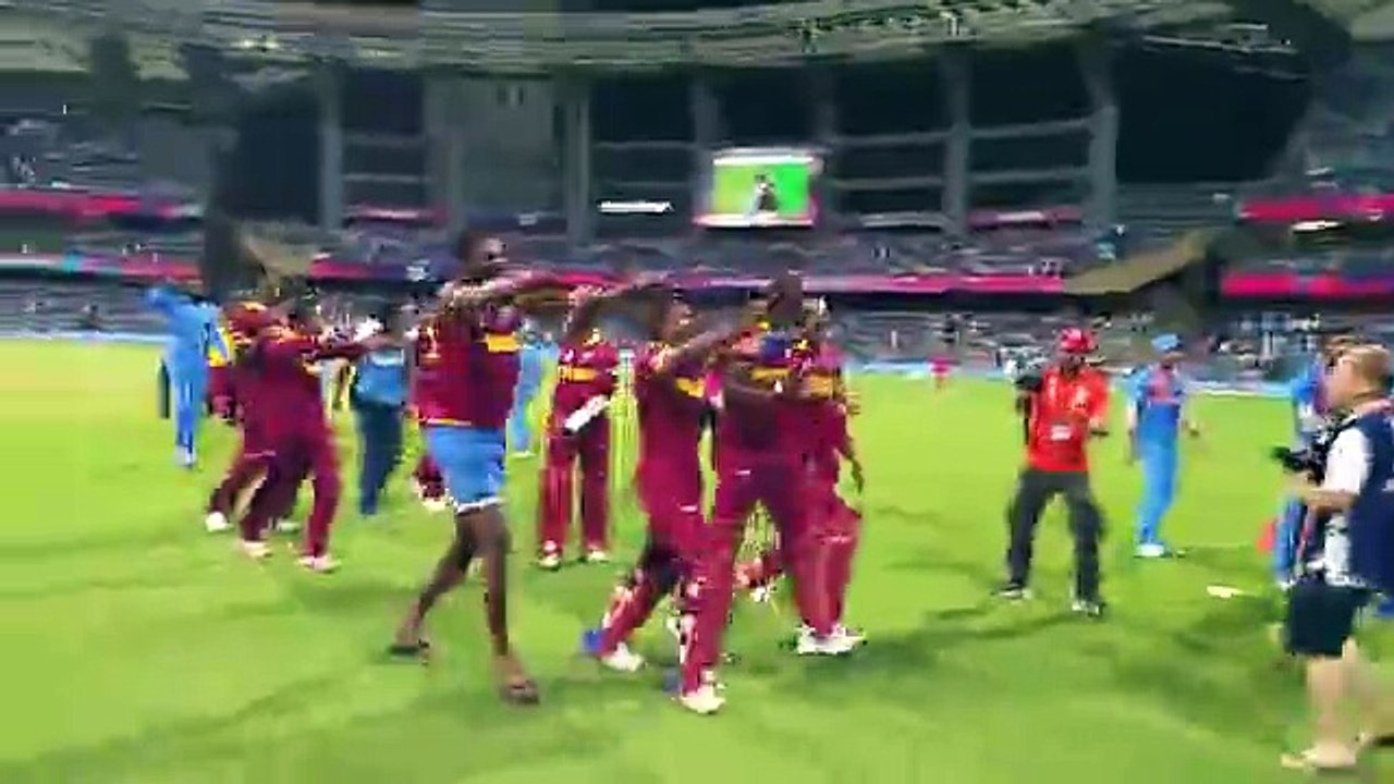 Windies know how to party! Watch them do the champion dance as they celebrate their massive victory