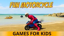 GTA V FUN Motorbike EPIC Party with Spiderman Nursery Rhymes Songs for Kids & Children & Abc Alphabet