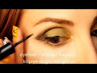 Arap Tarzı Makyaj Uygulama Türkçe"Green Arabic Make Up Tutorial"