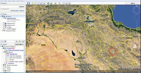 How to draw a polygon on Google earth (Kurdish)