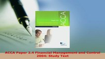 PDF  ACCA Paper 24 Financial Management and Control 2004 Study Text PDF Book Free