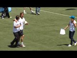 Sergio Ramos, Albiol, Carvalho y Canales, jugando al Futgolf 13/05/11