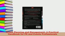 PDF  Event Planning and Management A Practical Handbook for PR and Events Professionals Download Online
