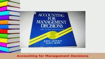 PDF  Accounting for Management Decisions Read Online