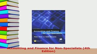 Download  Accounting and Finance for NonSpecialists 4th Edition PDF Full Ebook