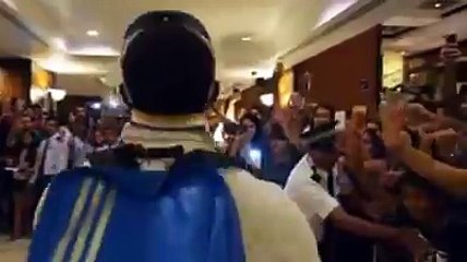 West Indies team celebrate win over India, with 'Champion' Dance