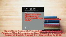 PDF  Operations Research Proceedings 1998 Selected Papers of the International Conference on Free Books