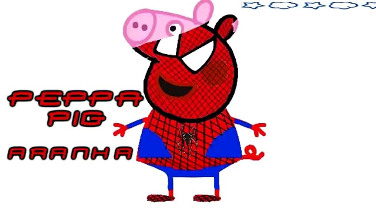 Família Peppa Pig Homem ARANHA Super Heróis SpiderMan Hombre El Araña Pintar Desenho 2016 スパイダーマ