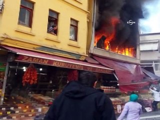 Alevlerden atlayarak kurtuldu
