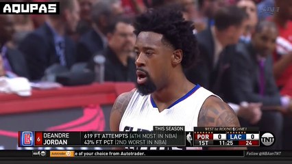 DeAndre Jordan UGLY AIR BALL Free Throw CLIPPERS vs BLAZERS APR 17 2016 | 2016 NBA Playoff