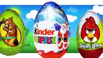 Finger Family Kinder Surpise Eggs Angry Birds Peppa Pig Mickey Mouse And Scooby Doo