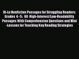 [Read book] Hi-Lo Nonfiction Passages for Struggling Readers: Grades 4–5: 80 High-Interest/Low-Readability