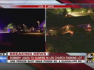 Robbery leads to gunfire in LDS church parking lot