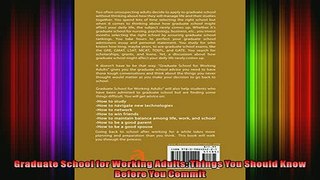 Read  Graduate School for Working Adults Things You Should Know Before You Commit  Full EBook