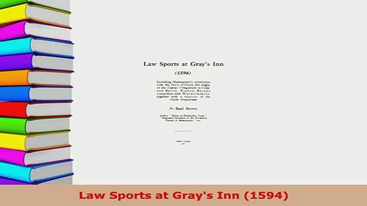 PDF  Law Sports at Grays Inn 1594 PDF Full Ebook