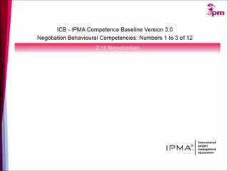 ICB - IPMA Baseline v3: Negotiation Competencies 1, 2 & 3