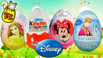 4 Surprise Eggs Kinder Surprise Disney Princess Frozen Minnie Mouse Surprise Toys for Kids | Toy Collector