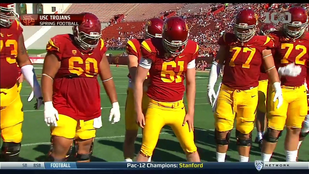Blind snapper Jake Olson delivers snaps in USC spring game