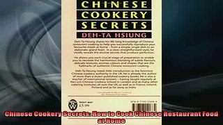 EBOOK ONLINE  Chinese Cookery Secrets How to Cook Chinese Restaurant Food at Home  FREE BOOOK ONLINE
