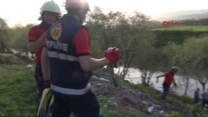 Bolu Dere Kenarına Yuvarlanan İneği İtfaiye Kurtardı