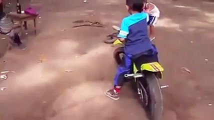 Whatsapp Funny Videos _ Little Boy Bike Stunt 2015