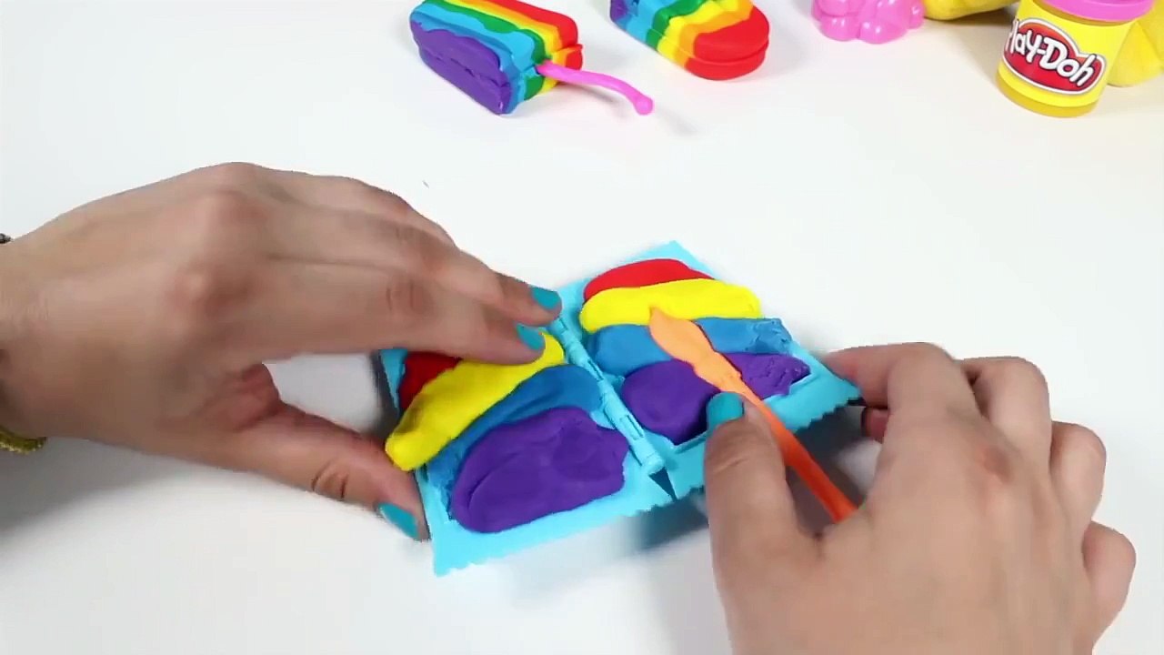 Play Doh Rainbow Ice Creams Play Dough Popsicles Helados de Colores Arco Iris Toy Videos Part 8