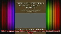 FREE EBOOK ONLINE  What Lawyers Know About Torts And Every Law Student Should Know Online Free