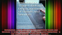 Downlaod Full PDF Free  Defamation Trade Libel and Disparagement of Goods and Services  ebook Definitions Full EBook