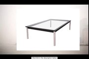 Le Corbusier Style Lc10 Lounge Living Room Tea Coffee Table Unique Crystal Clear Glass Modern