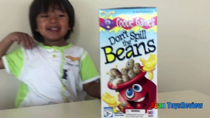 Family Fun Game for Kids Don't Spill the Beans Egg Surprise Toys Frozen Elsa Ryan ToysReview