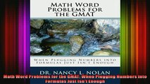 READ book  Math Word Problems for the GMAT When Plugging Numbers into Formulas Just Isnt Enough Full Free