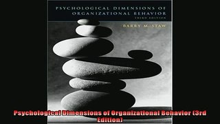 Free PDF Downlaod  Psychological Dimensions of Organizational Behavior 3rd Edition  DOWNLOAD ONLINE