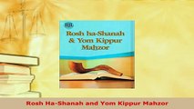 Download  Rosh HaShanah and Yom Kippur Mahzor  EBook