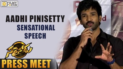 Aadhi Sensational Speech at Sarainodu Press Meet - Filmyfocus.com