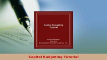 Download  Capital Budgeting Tutorial Read Online