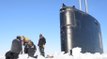 US Nuclear Submarine Surfaces through Ice in the Arctic Ocean