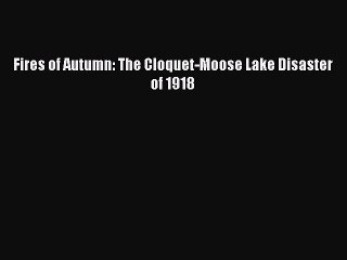 PDF Fires of Autumn: The Cloquet-Moose Lake Disaster of 1918  EBook