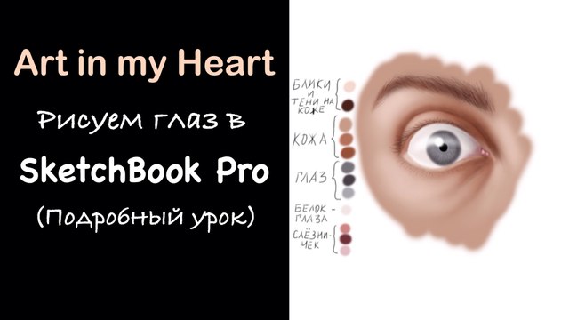Как нарисовать глаз в СкетчБук Про (удивленный глаз) / How to draw eye in SketchBook Pro (surprised look)