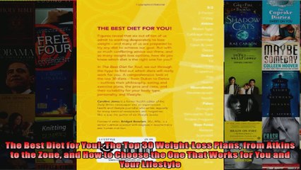 Read  The Best Diet for You The Top 30 WeightLoss Plans from Atkins to the Zone and How to Full EBook Online Free