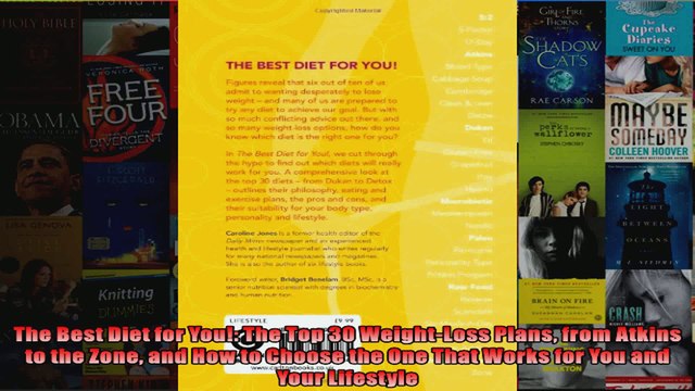 Read The Best Diet for You The Top 30 WeightLoss Plans from Atkins to the Zone and How to Full EBook Online Free