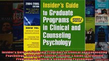 Insiders Guide to Graduate Programs in Clinical and Counseling Psychology 20042005
