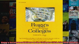 Ruggs Recommendations on the Colleges 16th Ed 16th Edition