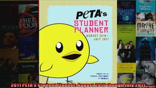2011 PETAs Student Planner August 2010 though July 2011