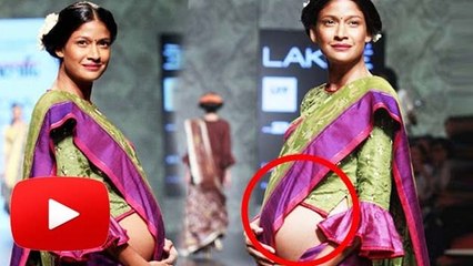 Video herunterladen: Model Carol Gracias Flaunts BABY BUMP On Ramp | Lakme Fashion Week 2016