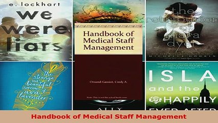 PDF  Handbook of Medical Staff Management Free Books